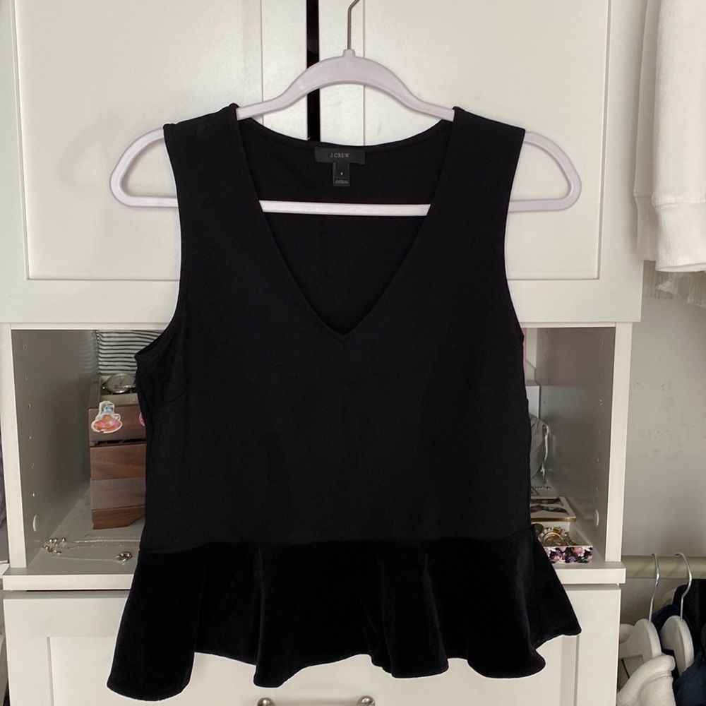 J crew dressy top black S peplum
